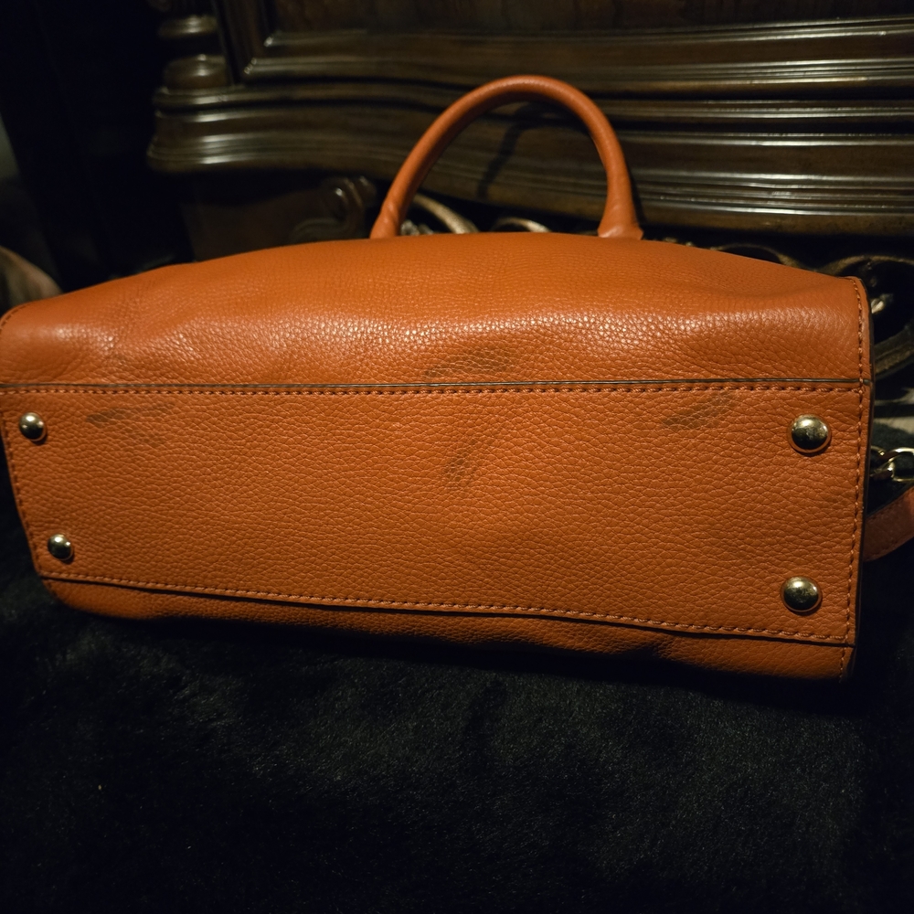 Michael Kors Orange Hamilton Pebbled  Leather Handbag - Picture 5 of 7
